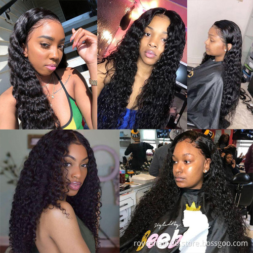 Bresilienne Human Hair Deep Wave Full Lace Front Wigs